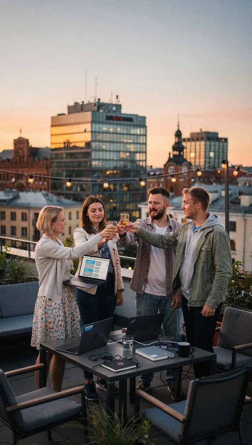 Darbinieks, kas strādā ar CRM programmatūru, izmantojot AI palīdzību.